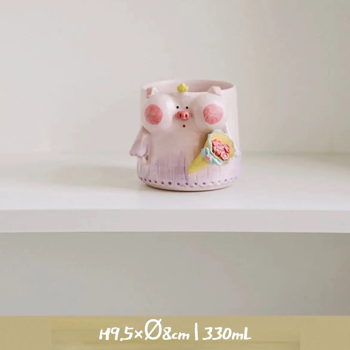 French Romantic Couple Mug - Wedding Piggy Coffee Cup Set, Bride & Groom Gift for Newlyweds