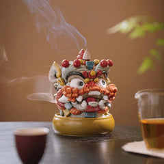 Handcrafted Awakening Lion Incense Holder