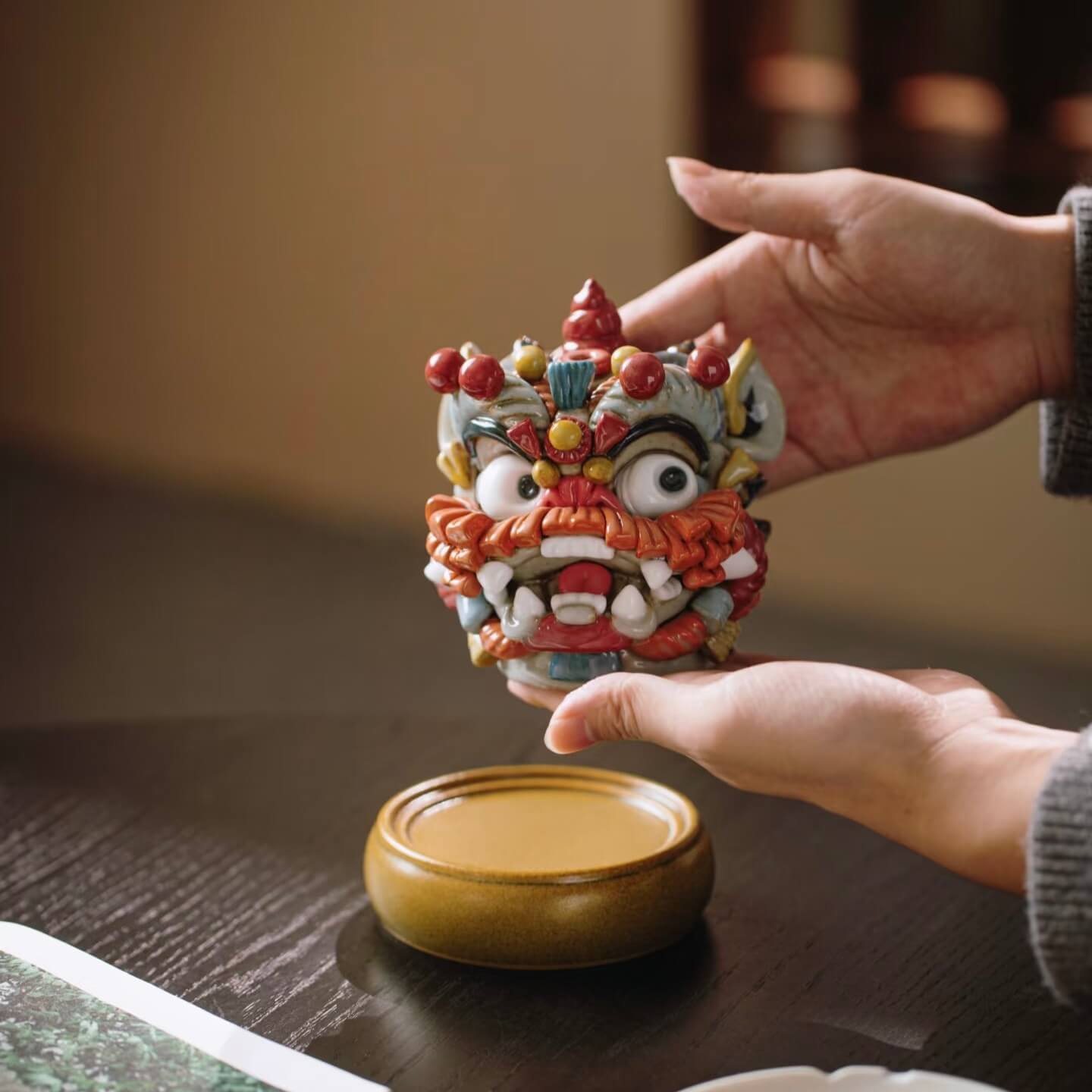 Handcrafted Awakening Lion Incense Holder
