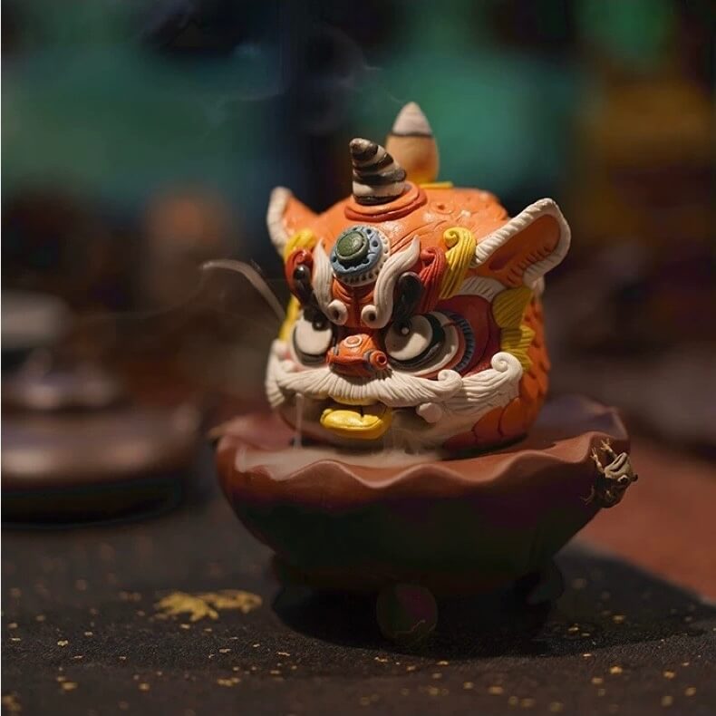 Handcrafted Awakening Lion Incense Holder