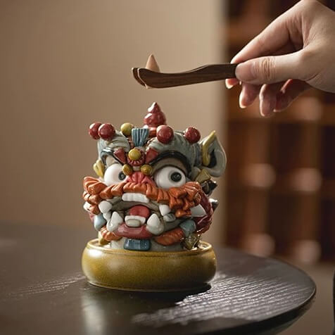 Handcrafted Awakening Lion Incense Holder